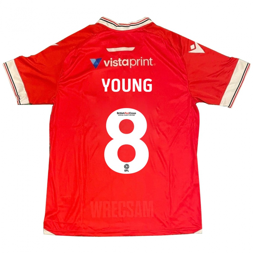 Niño Camiseta Luke Young #8 Rojo 1ª Equipación 2023/24 La Camisa Chile