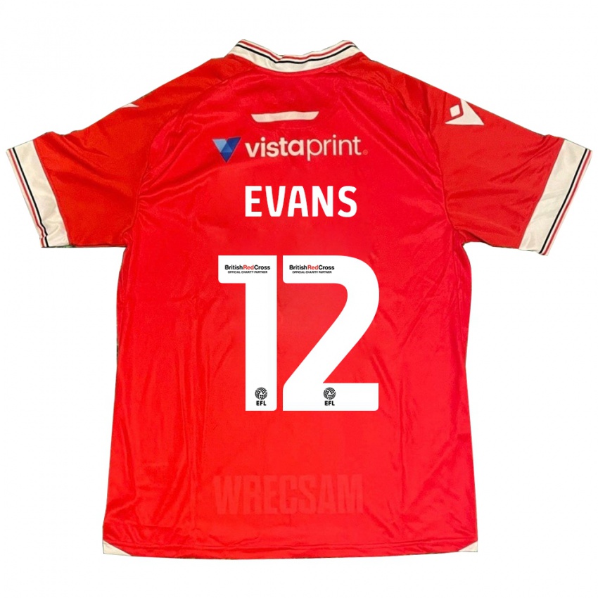 Niño Camiseta George Evans #12 Rojo 1ª Equipación 2023/24 La Camisa Chile