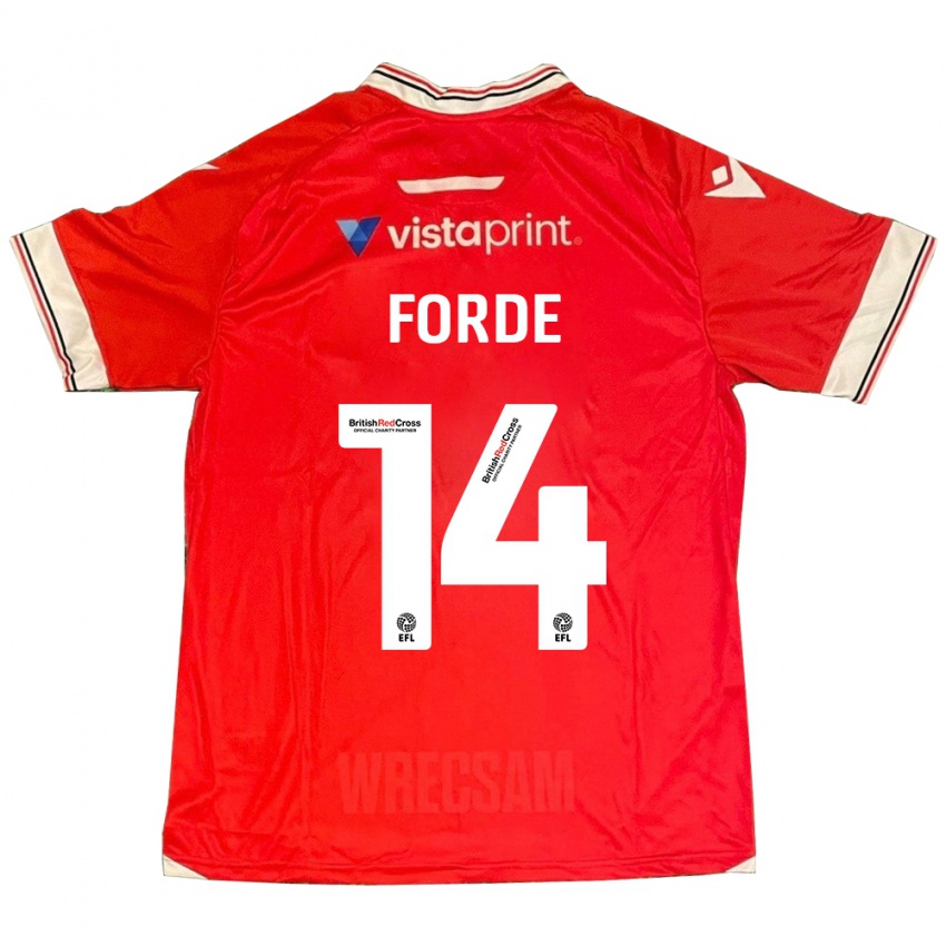 Niño Camiseta Anthony Forde #14 Rojo 1ª Equipación 2023/24 La Camisa Chile