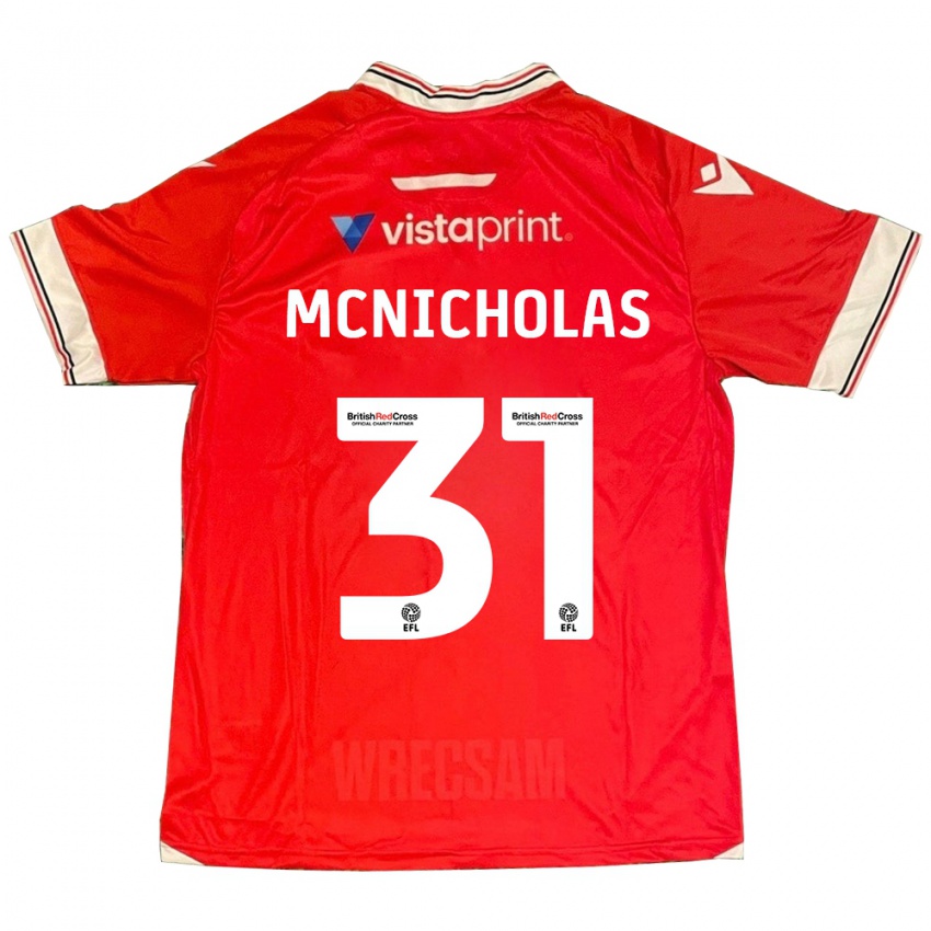 Niño Camiseta Luke Mcnicholas #31 Rojo 1ª Equipación 2023/24 La Camisa Chile