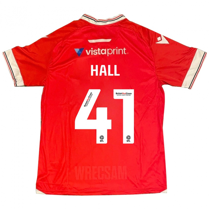 Niño Camiseta Liam Hall #41 Rojo 1ª Equipación 2023/24 La Camisa Chile