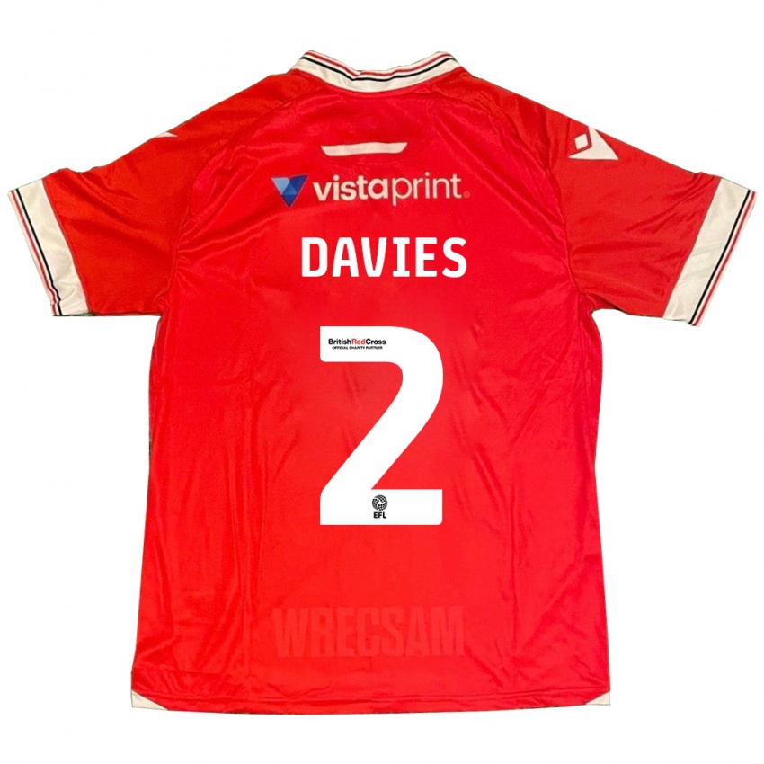 Niño Camiseta Phoebe Davies #2 Rojo 1ª Equipación 2023/24 La Camisa Chile