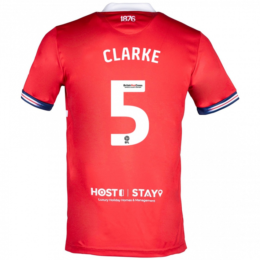 Niño Camiseta Matt Clarke #5 Rojo 1ª Equipación 2023/24 La Camisa Chile