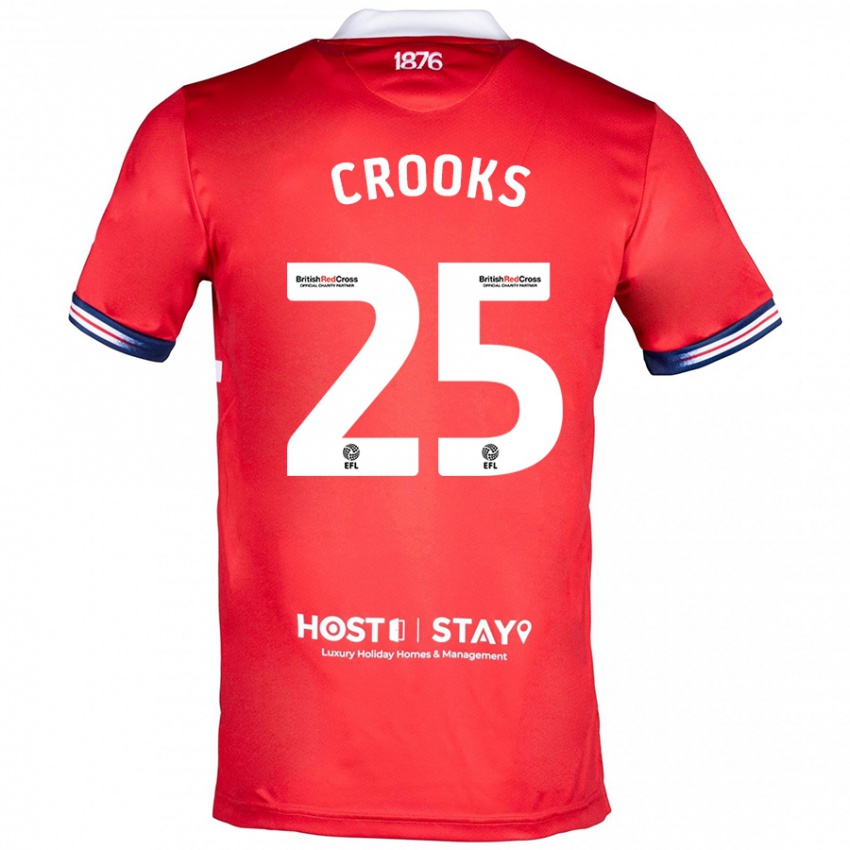 Niño Camiseta Matt Crooks #25 Rojo 1ª Equipación 2023/24 La Camisa Chile