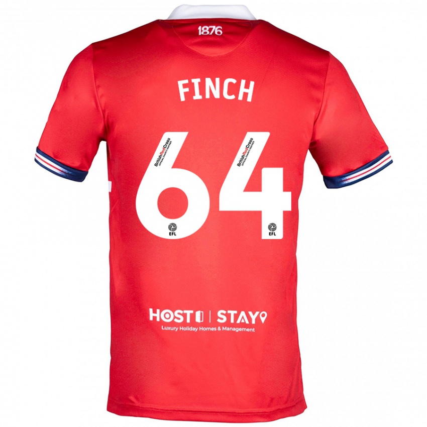 Niño Camiseta Sonny Finch #64 Rojo 1ª Equipación 2023/24 La Camisa Chile