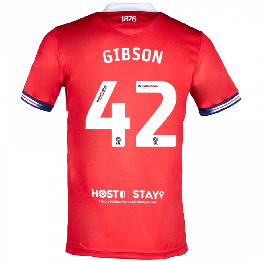 Niño Camiseta Joseph Gibson #42 Rojo 1ª Equipación 2023/24 La Camisa Chile