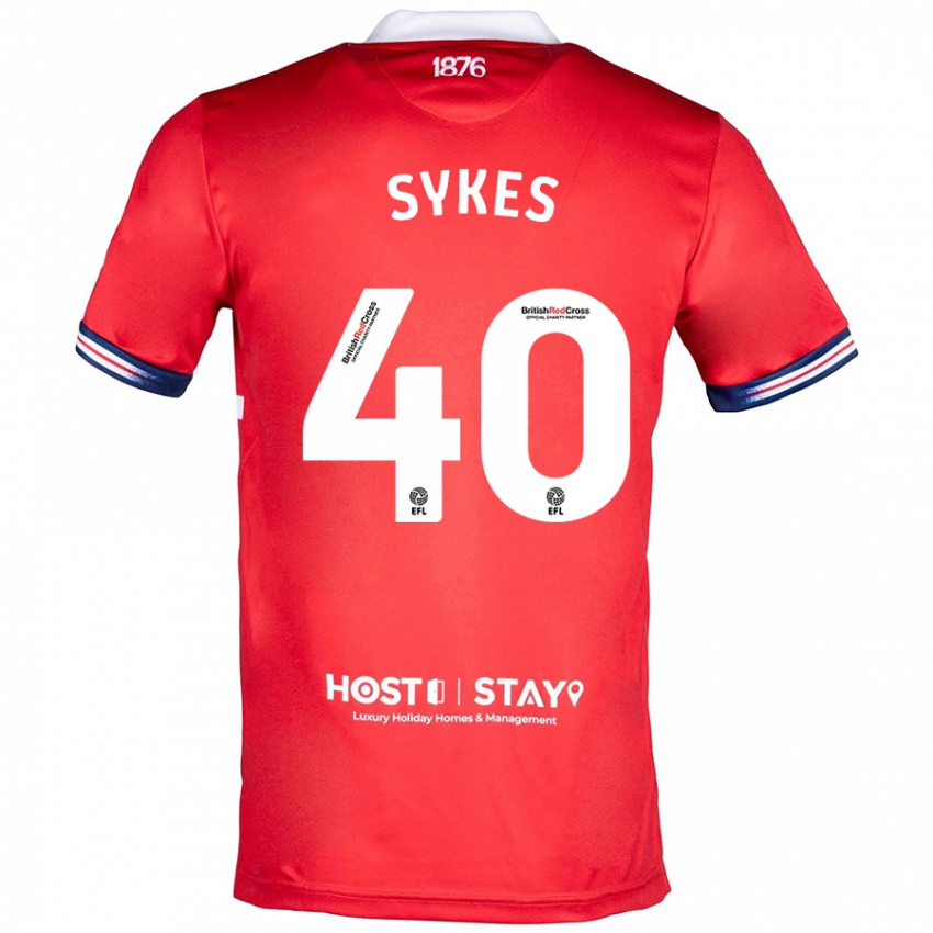 Niño Camiseta Cain Sykes #40 Rojo 1ª Equipación 2023/24 La Camisa Chile