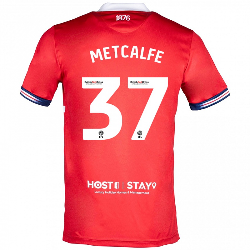 Niño Camiseta Max Metcalfe #37 Rojo 1ª Equipación 2023/24 La Camisa Chile