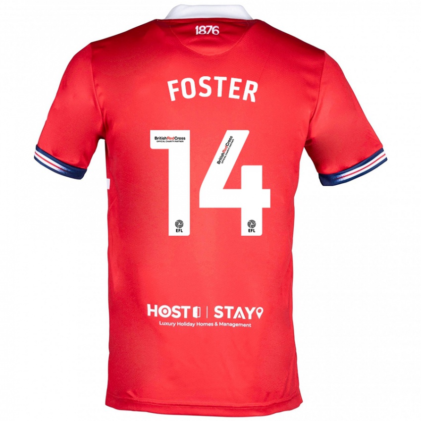 Niño Camiseta Emma Foster #14 Rojo 1ª Equipación 2023/24 La Camisa Chile