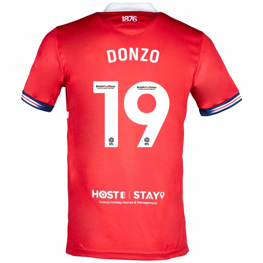 Niño Camiseta Jolie Donzo #19 Rojo 1ª Equipación 2023/24 La Camisa Chile