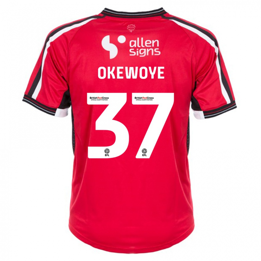 Niño Camiseta Gbolahan Okewoye #37 Rojo 1ª Equipación 2023/24 La Camisa Chile