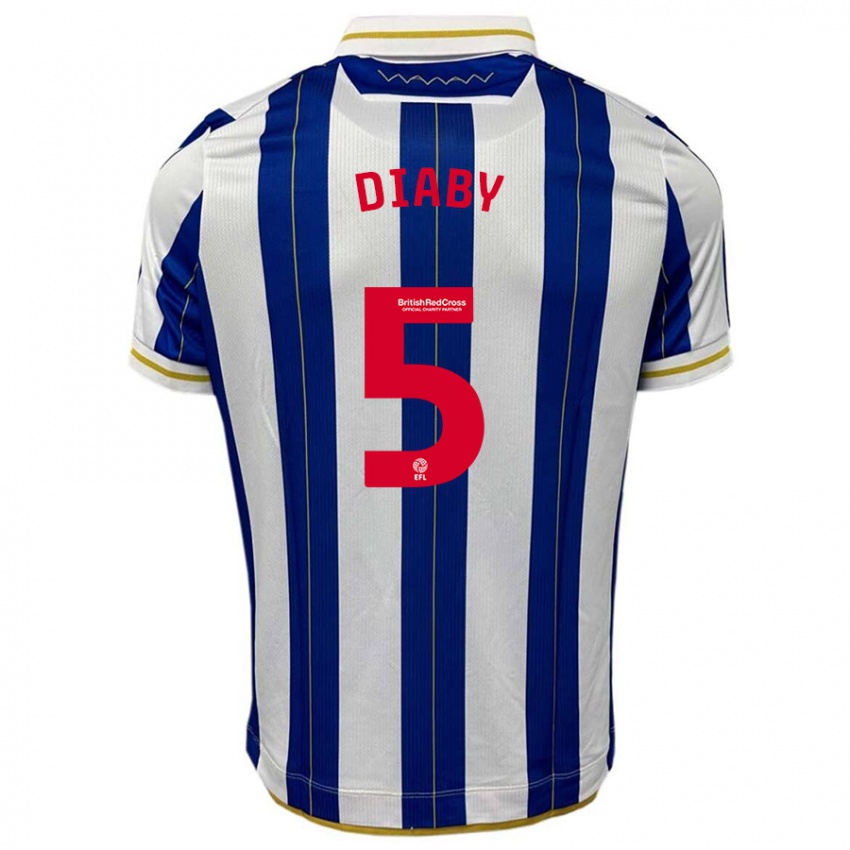 Niño Camiseta Bambo Diaby #5 Azul Blanco 1ª Equipación 2023/24 La Camisa Chile