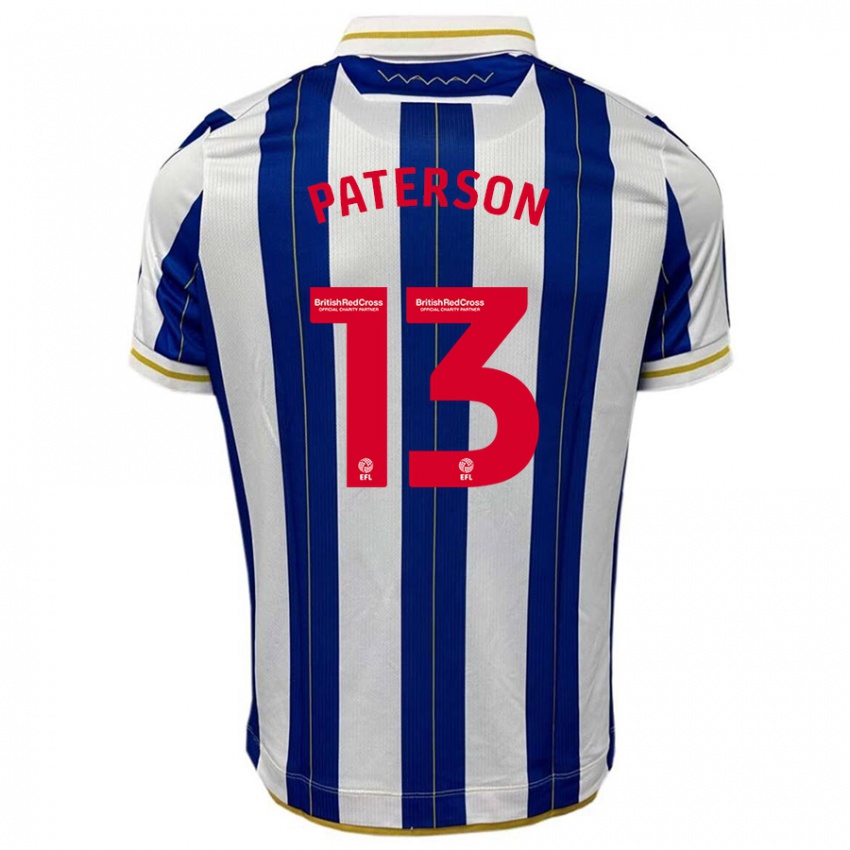 Niño Camiseta Callum Paterson #13 Azul Blanco 1ª Equipación 2023/24 La Camisa Chile