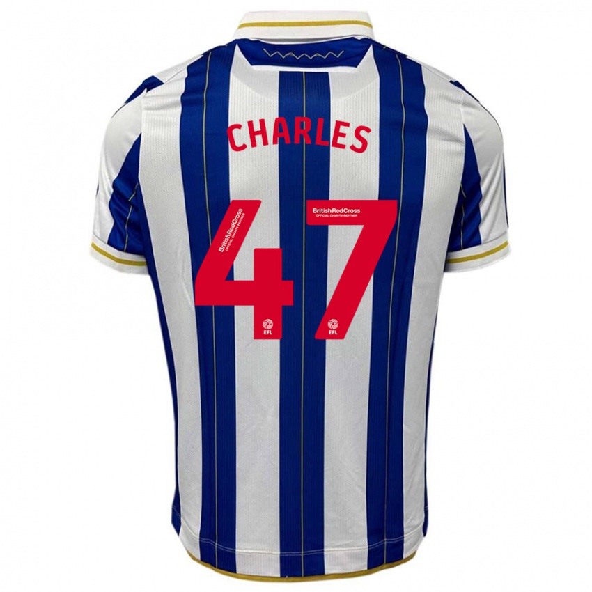 Niño Camiseta Pierce Charles #47 Azul Blanco 1ª Equipación 2023/24 La Camisa Chile