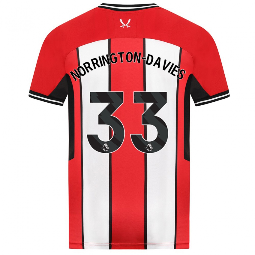 Niño Camiseta Rhys Norrington-Davies #33 Rojo 1ª Equipación 2023/24 La Camisa Chile