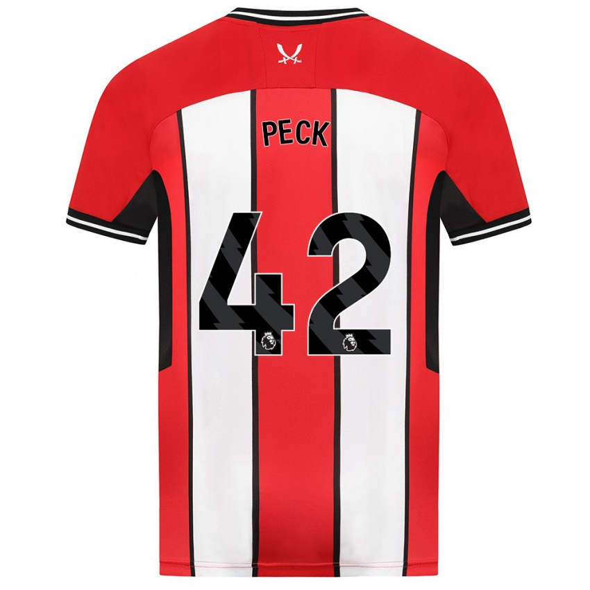 Niño Camiseta Sydie Peck #42 Rojo 1ª Equipación 2023/24 La Camisa Chile