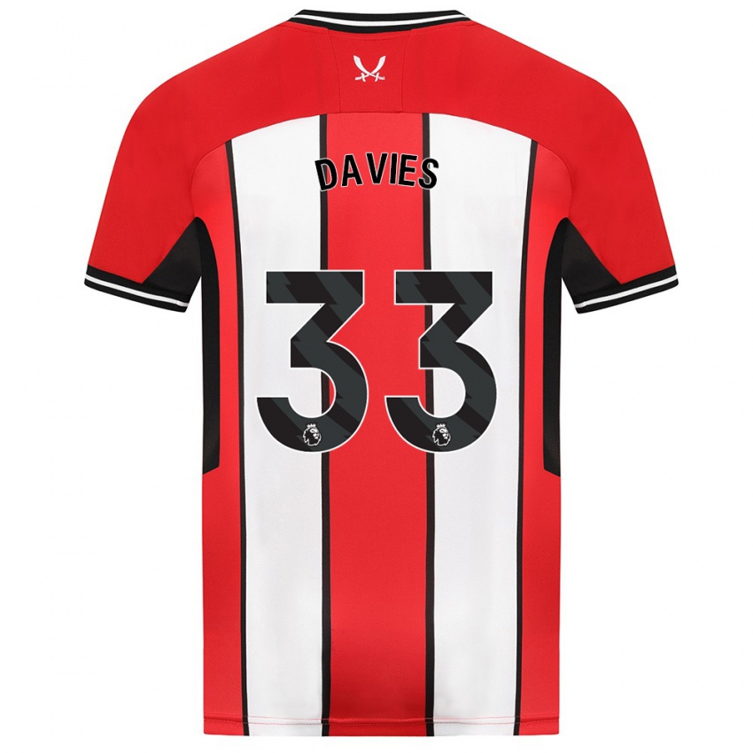 Niño Camiseta Bethan Davies #33 Rojo 1ª Equipación 2023/24 La Camisa Chile