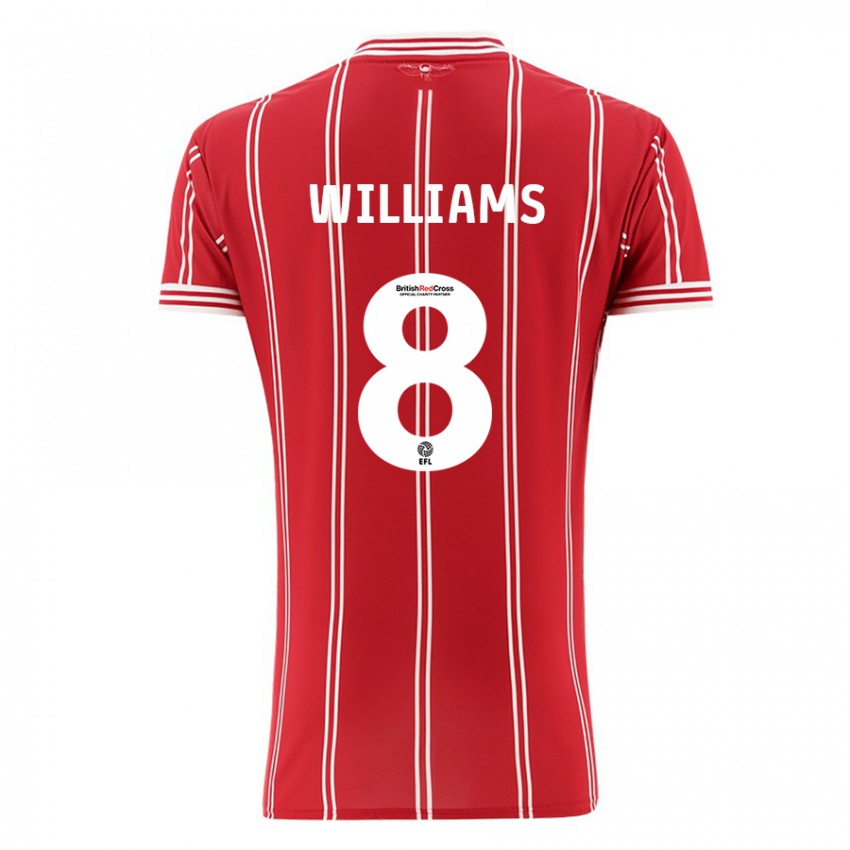 Niño Camiseta Joe Williams #8 Rojo 1ª Equipación 2023/24 La Camisa Chile