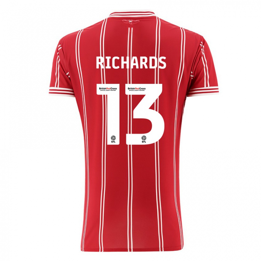 Niño Camiseta Harvey Wiles-Richards #13 Rojo 1ª Equipación 2023/24 La Camisa Chile