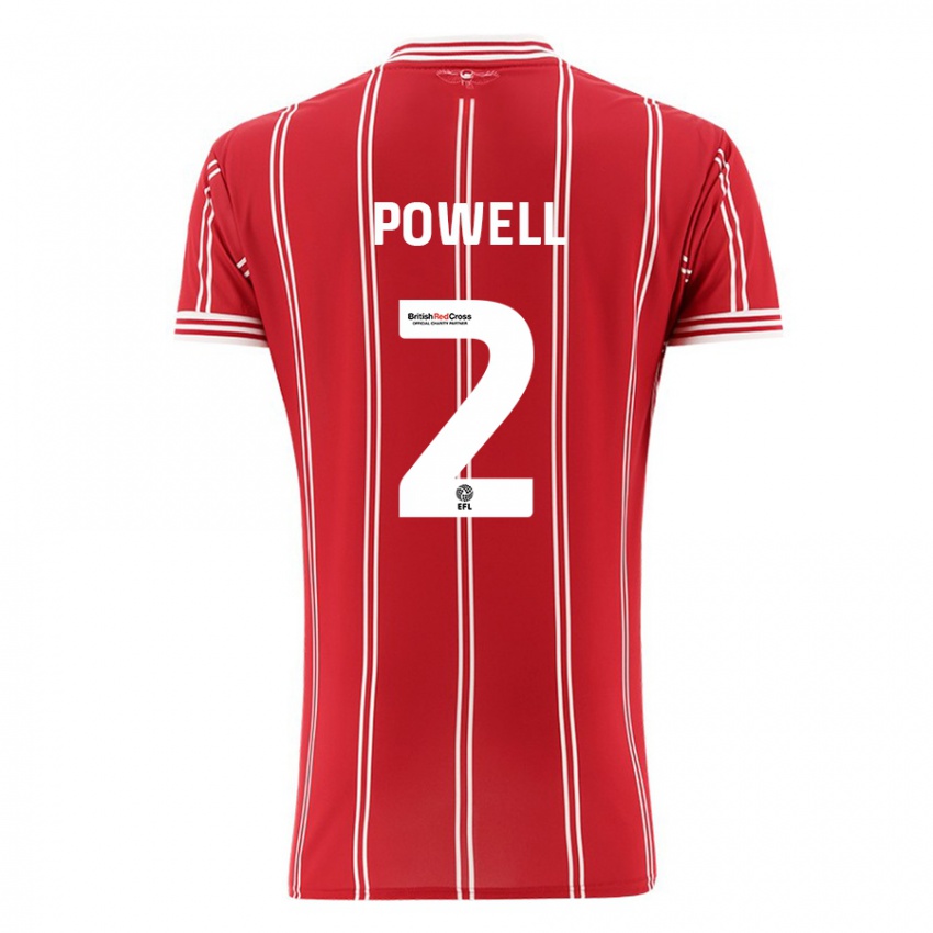 Niño Camiseta Ella Powell #2 Rojo 1ª Equipación 2023/24 La Camisa Chile