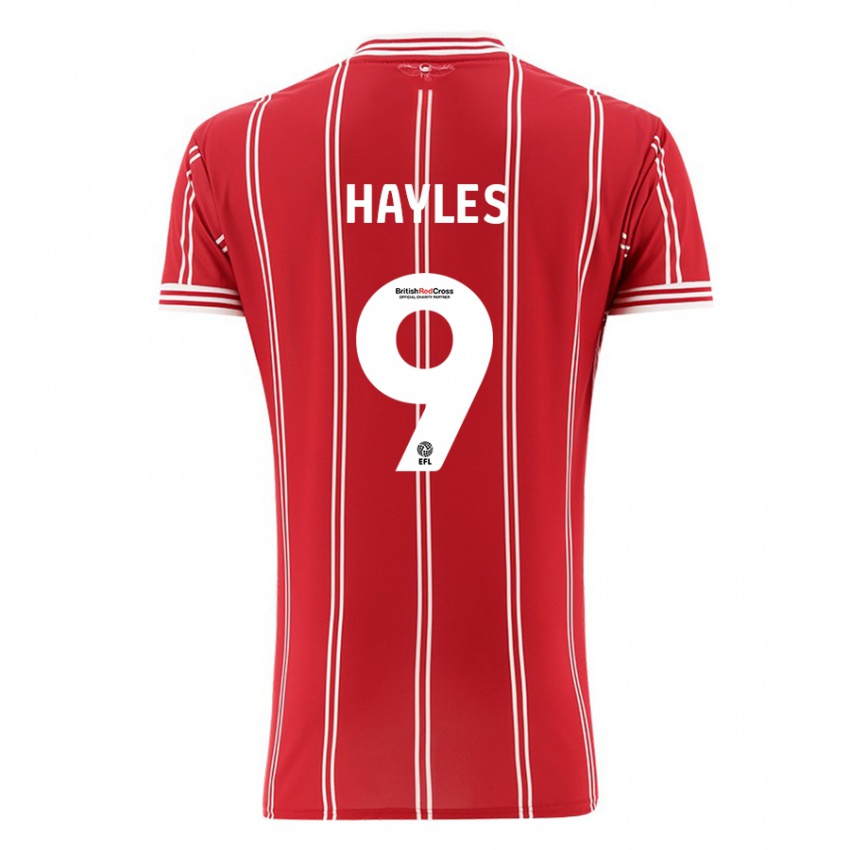 Niño Camiseta Shania Hayles #9 Rojo 1ª Equipación 2023/24 La Camisa Chile