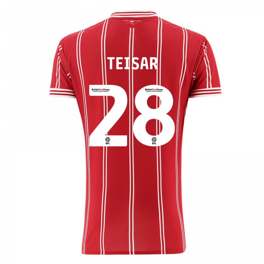 Niño Camiseta Tianna Teisar #28 Rojo 1ª Equipación 2023/24 La Camisa Chile