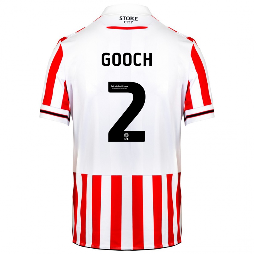 Niño Camiseta Lynden Gooch #2 Rojo Blanco 1ª Equipación 2023/24 La Camisa Chile