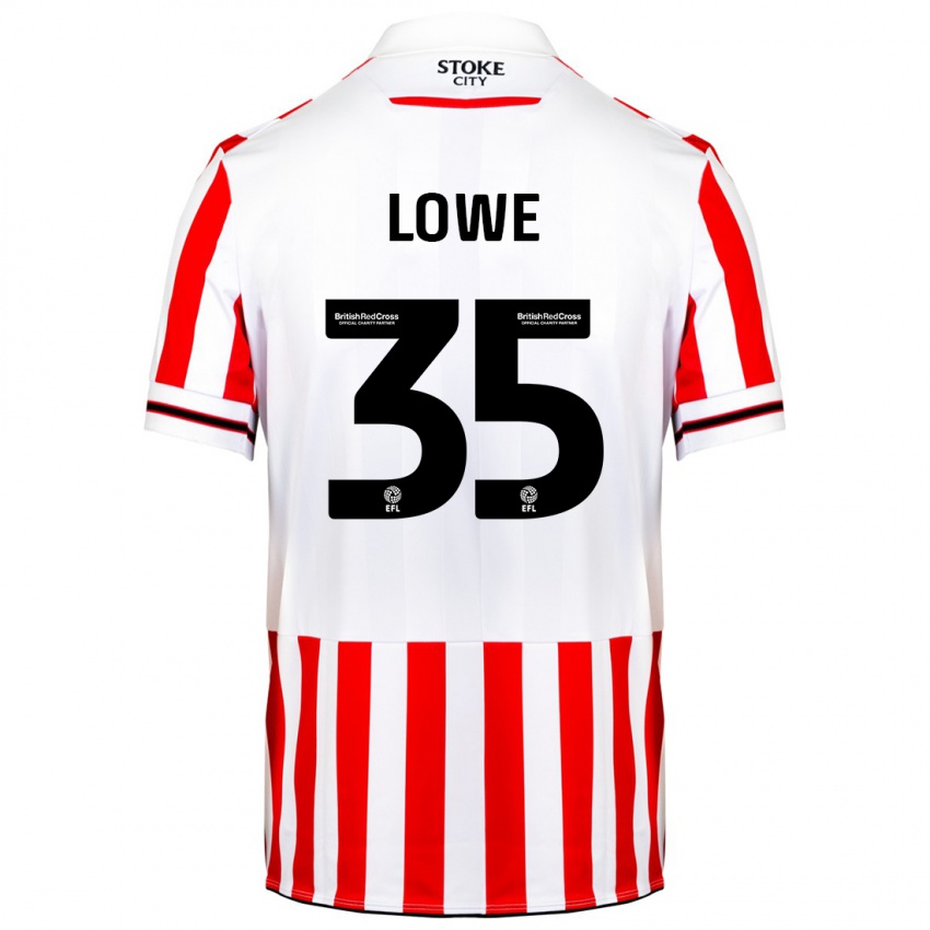 Niño Camiseta Nathan Lowe #35 Rojo Blanco 1ª Equipación 2023/24 La Camisa Chile