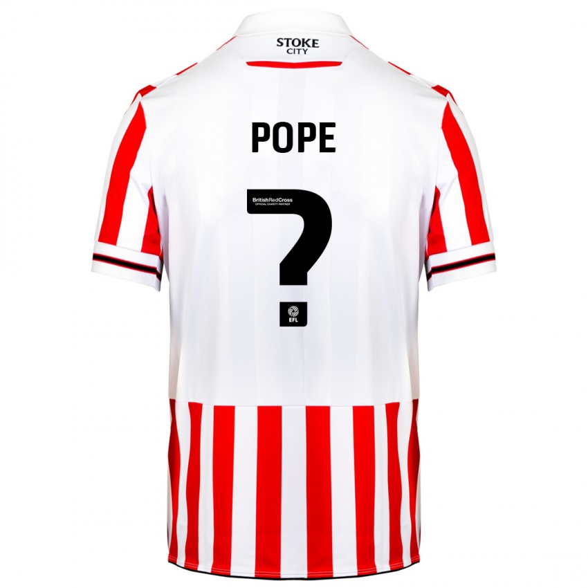 Niño Camiseta Ollie Pope #0 Rojo Blanco 1ª Equipación 2023/24 La Camisa Chile