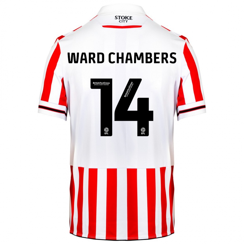 Niño Camiseta Courtnay Ward-Chambers #14 Rojo Blanco 1ª Equipación 2023/24 La Camisa Chile