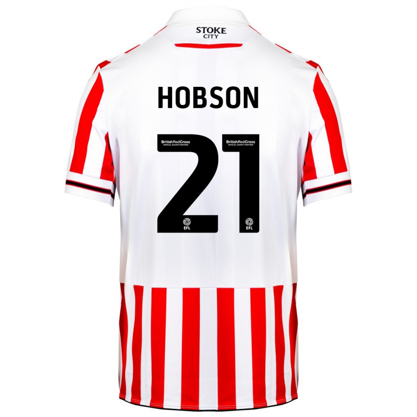 Niño Camiseta Elizabeth Hobson #21 Rojo Blanco 1ª Equipación 2023/24 La Camisa Chile