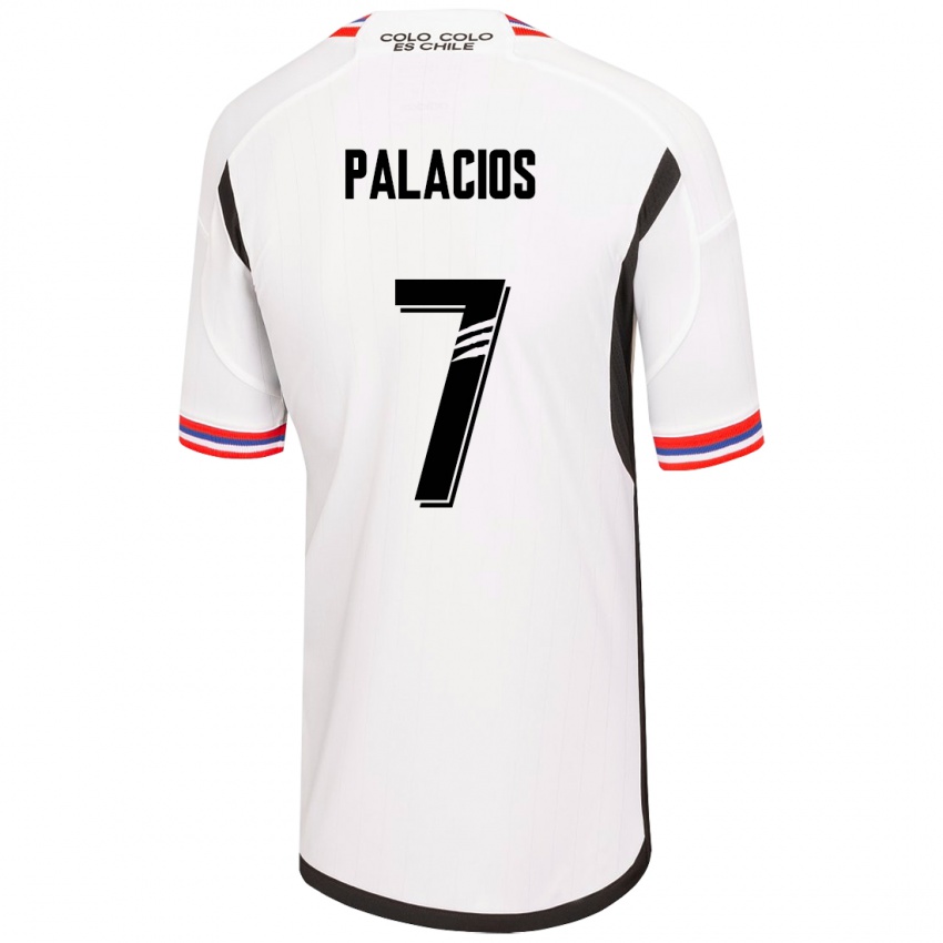 Niño Camiseta Carlos Palacios #7 Blanco 1ª Equipación 2023/24 La Camisa Chile
