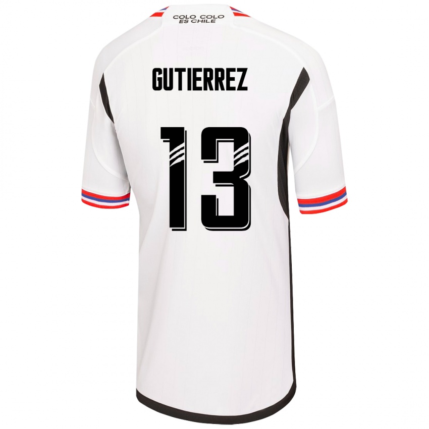 Niño Camiseta Bruno Gutiérrez #13 Blanco 1ª Equipación 2023/24 La Camisa Chile