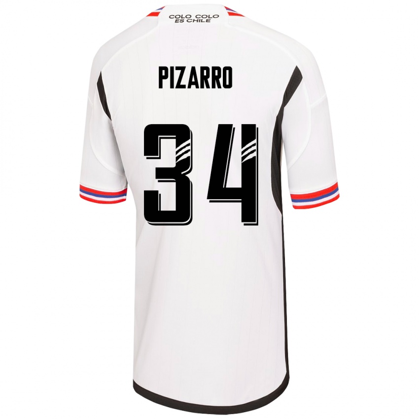 Niño Camiseta Vicente Pizarro #34 Blanco 1ª Equipación 2023/24 La Camisa Chile