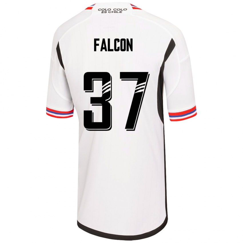 Niño Camiseta Maximiliano Falcón #37 Blanco 1ª Equipación 2023/24 La Camisa Chile
