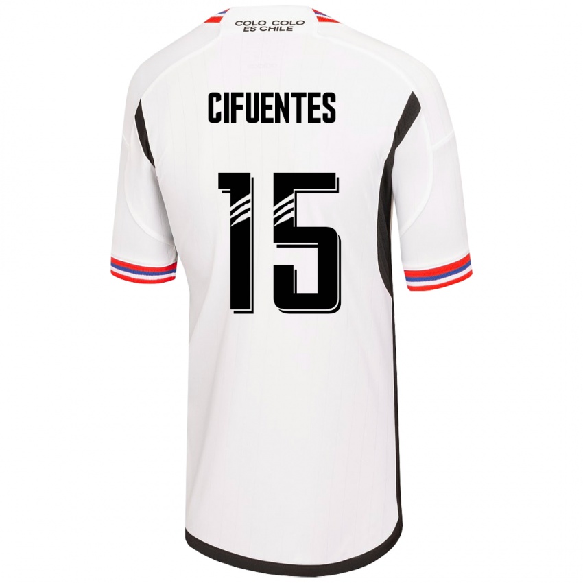 Niño Camiseta Anaís Cifuentes #15 Blanco 1ª Equipación 2023/24 La Camisa Chile
