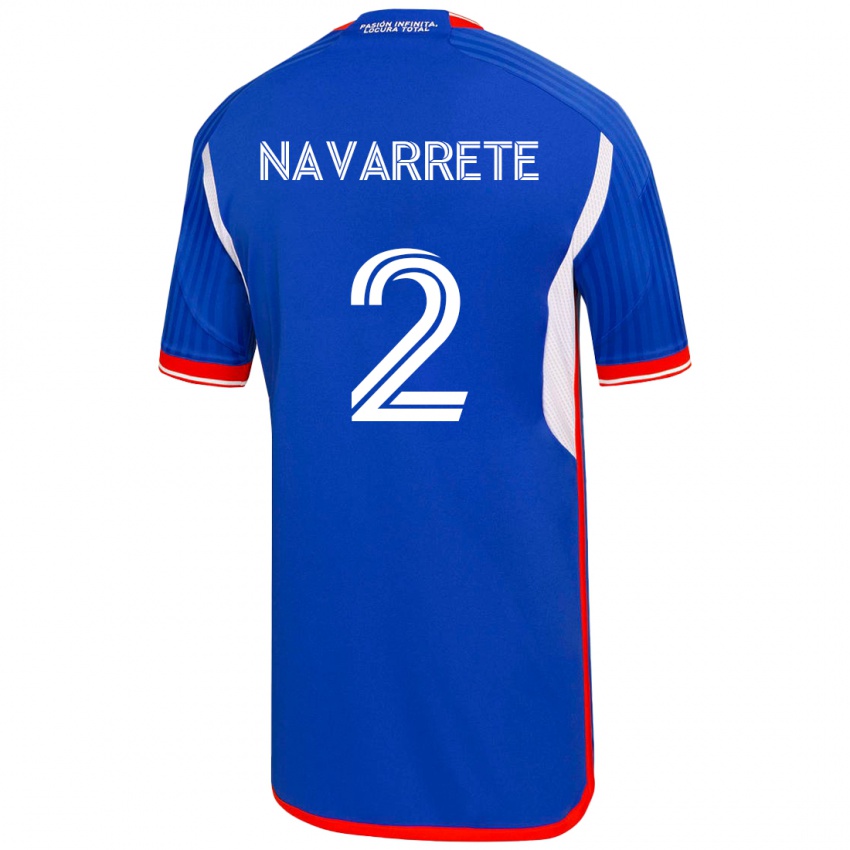 Niño Camiseta Daniel Navarrete #2 Azul 1ª Equipación 2023/24 La Camisa Chile