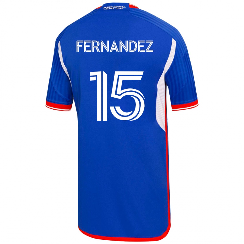 Niño Camiseta Vicente Fernández #15 Azul 1ª Equipación 2023/24 La Camisa Chile
