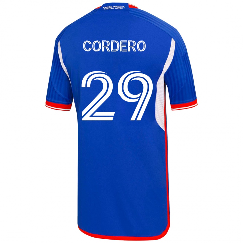 Niño Camiseta Renato Cordero #29 Azul 1ª Equipación 2023/24 La Camisa Chile
