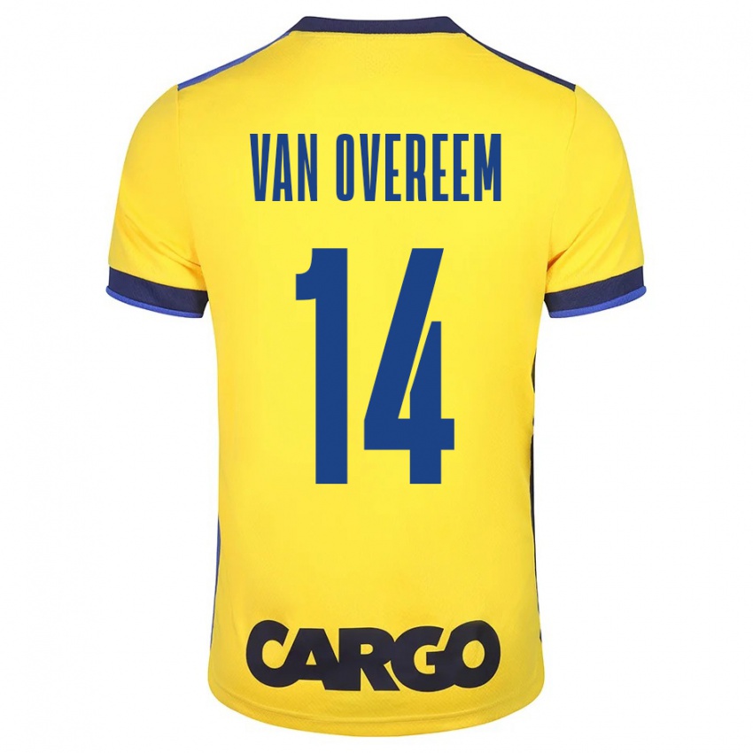 Niño Camiseta Joris Van Overeem #14 Amarillo 1ª Equipación 2023/24 La Camisa Chile