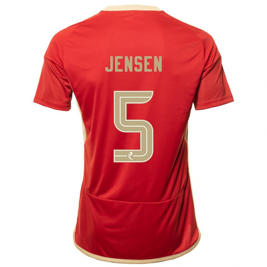 Niño Camiseta Richard Jensen #5 Rojo 1ª Equipación 2023/24 La Camisa Chile