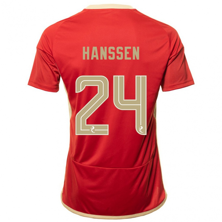 Niño Camiseta Nadine Hanssen #24 Rojo 1ª Equipación 2023/24 La Camisa Chile