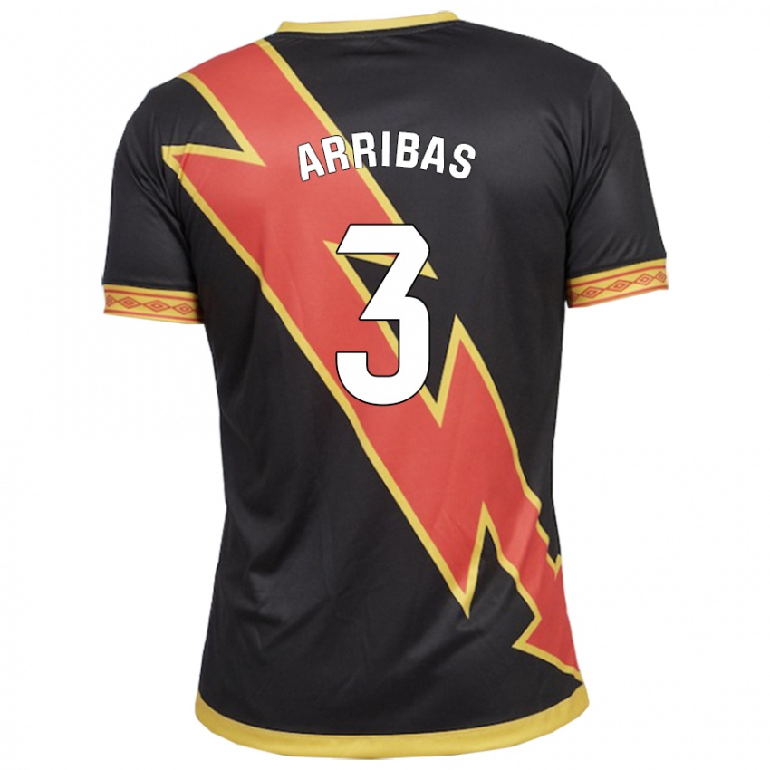 Niño Camiseta Sergio Arribas #3 Negro 2ª Equipación 2023/24 La Camisa Chile