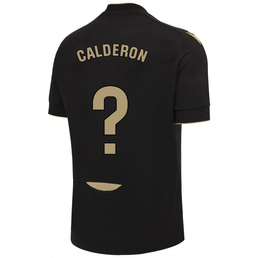 Niño Camiseta Martín Calderón #0 Negro 2ª Equipación 2023/24 La Camisa Chile