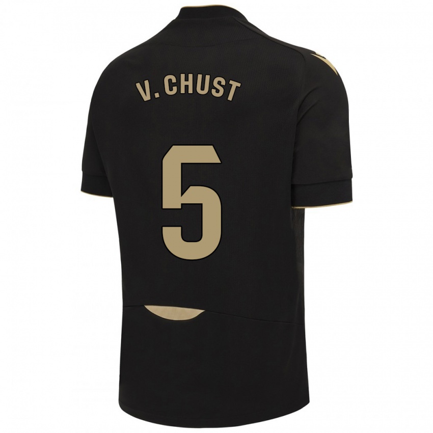Niño Camiseta Victor Chust #5 Negro 2ª Equipación 2023/24 La Camisa Chile