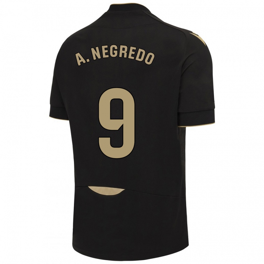 Niño Camiseta Álvaro Negredo #9 Negro 2ª Equipación 2023/24 La Camisa Chile