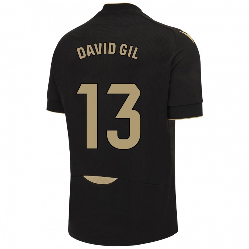 Niño Camiseta David Gil #13 Negro 2ª Equipación 2023/24 La Camisa Chile