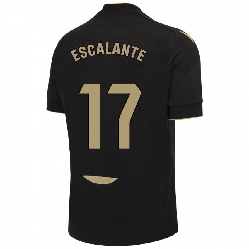 Niño Camiseta Gonzalo Escalante #17 Negro 2ª Equipación 2023/24 La Camisa Chile
