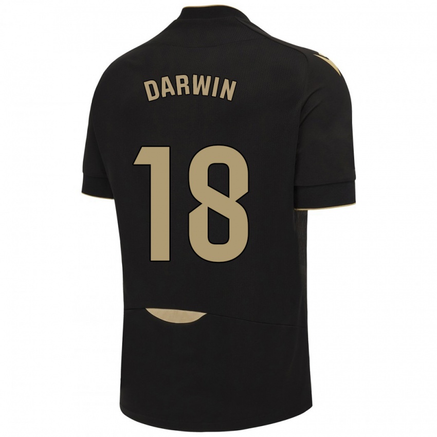 Niño Camiseta Darwin Machís #18 Negro 2ª Equipación 2023/24 La Camisa Chile