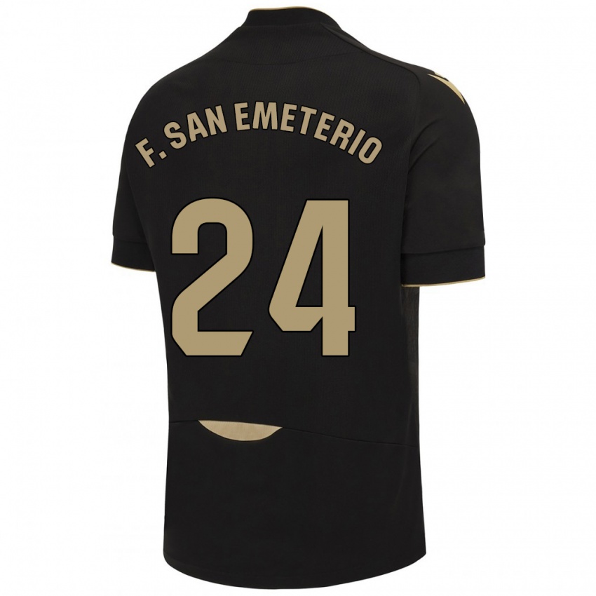 Niño Camiseta Fede San Emeterio #24 Negro 2ª Equipación 2023/24 La Camisa Chile